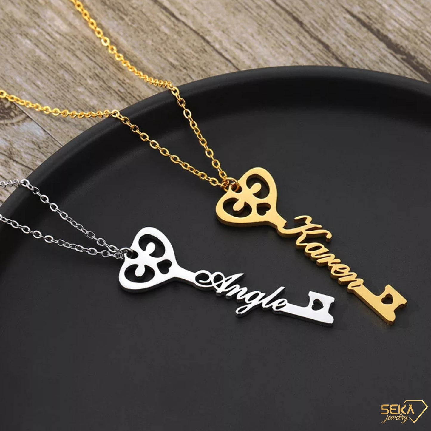 Custom Key Name Necklaces