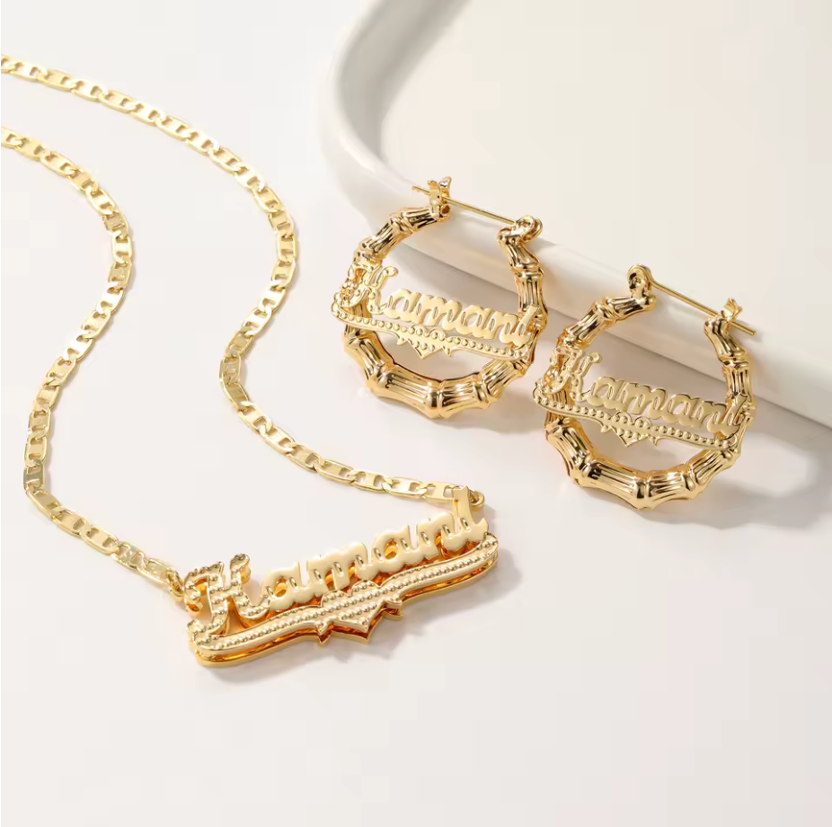 Set Name Earrings Necklace Luxury Set
