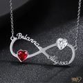 Personalized Infinity loop Name Necklace heart Birthstone