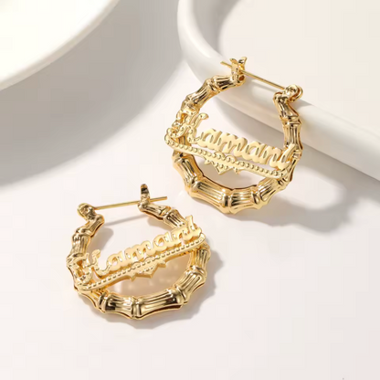 Custom Name Earrings Necklace Double Plated Luxury